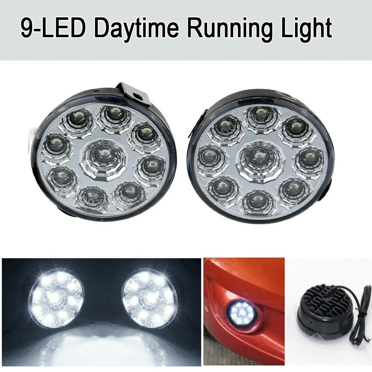 ڵ Ȱ Ʈ, 12V 9 LED  ְ , DRL ڵ Ȱ  ,  , 6000K  ƮƮ, 2 